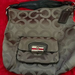 Coach Op Kristin Gray metallic hobo Crossbody purse bag M1282-23742E Medium